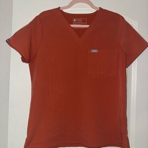 Figs Terracotta Caterina Scrub Top & Yola skinny scrub pants BOTH MEDIUM